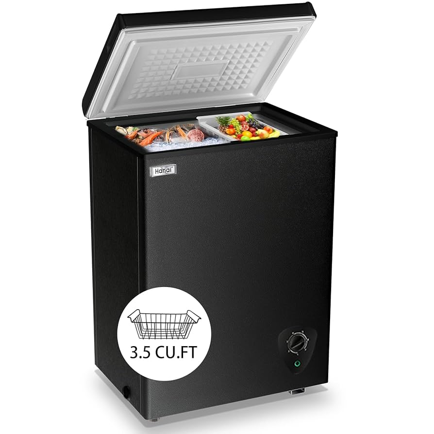 Amazon.com: WANAI Chest Freezer Small Deep 3.5 Cu.Ft Black